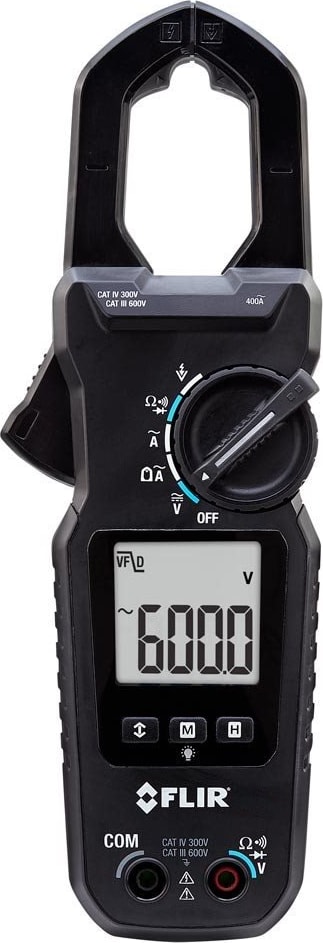 Pinza amperimétrica digital FLIR TRMS de 400 A CA con tipo K