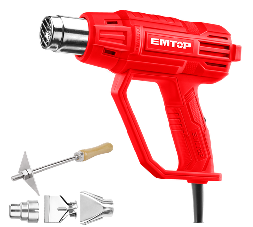 [52 ET ULHGN20002] PISTOLA DE CALOR INDUSTRIAL 2000W INCL. BOQUILLAS Y RASPADOR - EMTOP